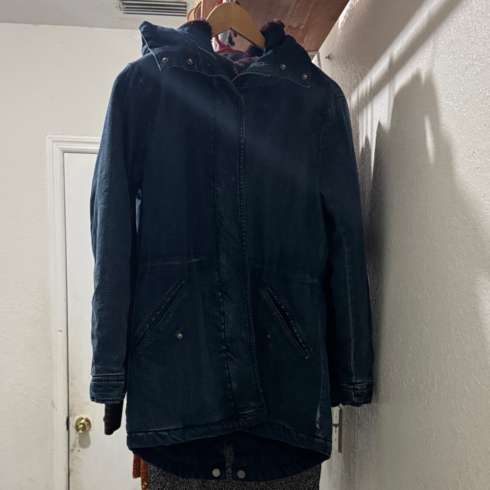 Dark Blue Jean Hooded Jacket - Picture 1 of 2